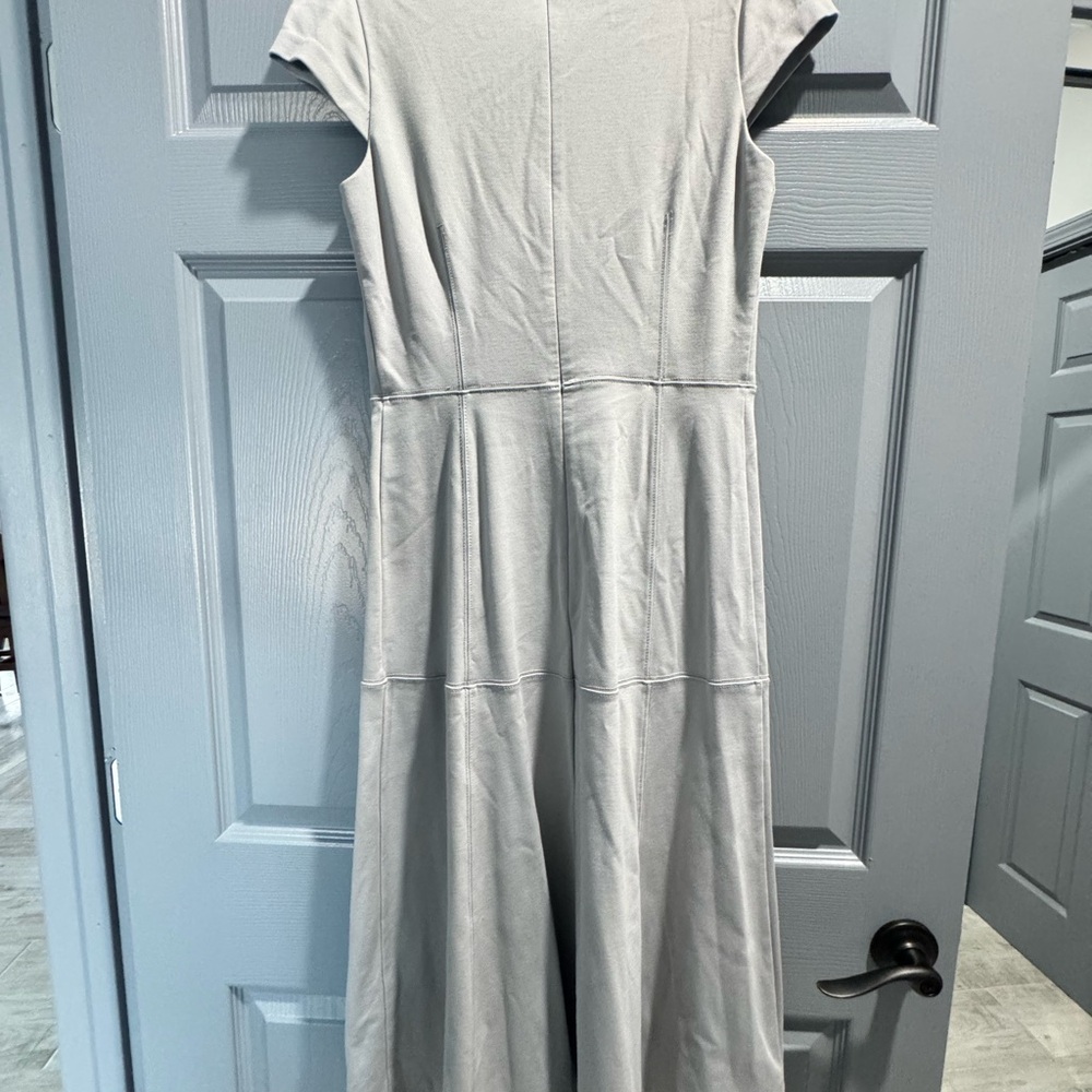 Ann Taylor Soft Gray Cap Sleeve Maxi Dress